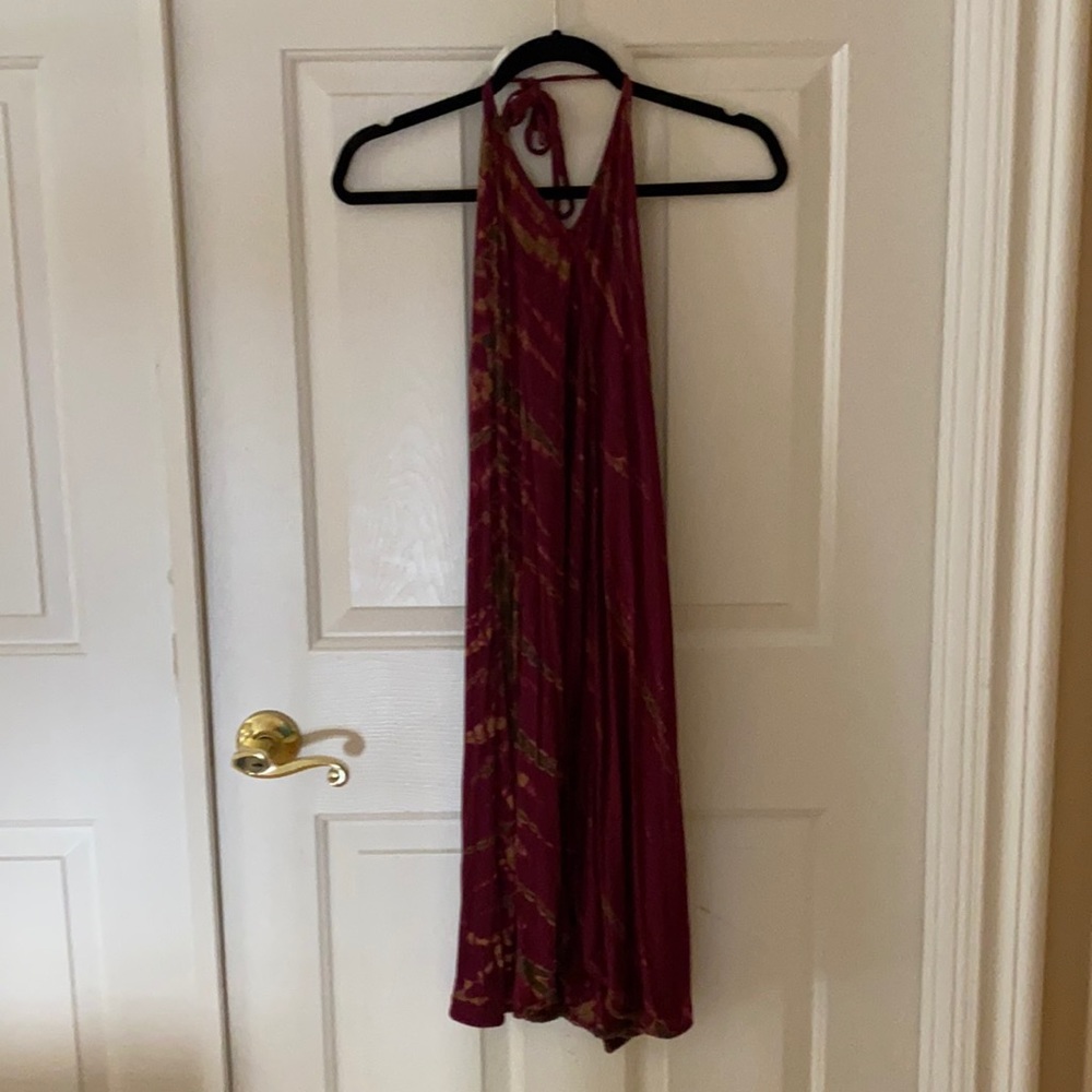 Fighting Eel backless halter tie-dye dress sz XS